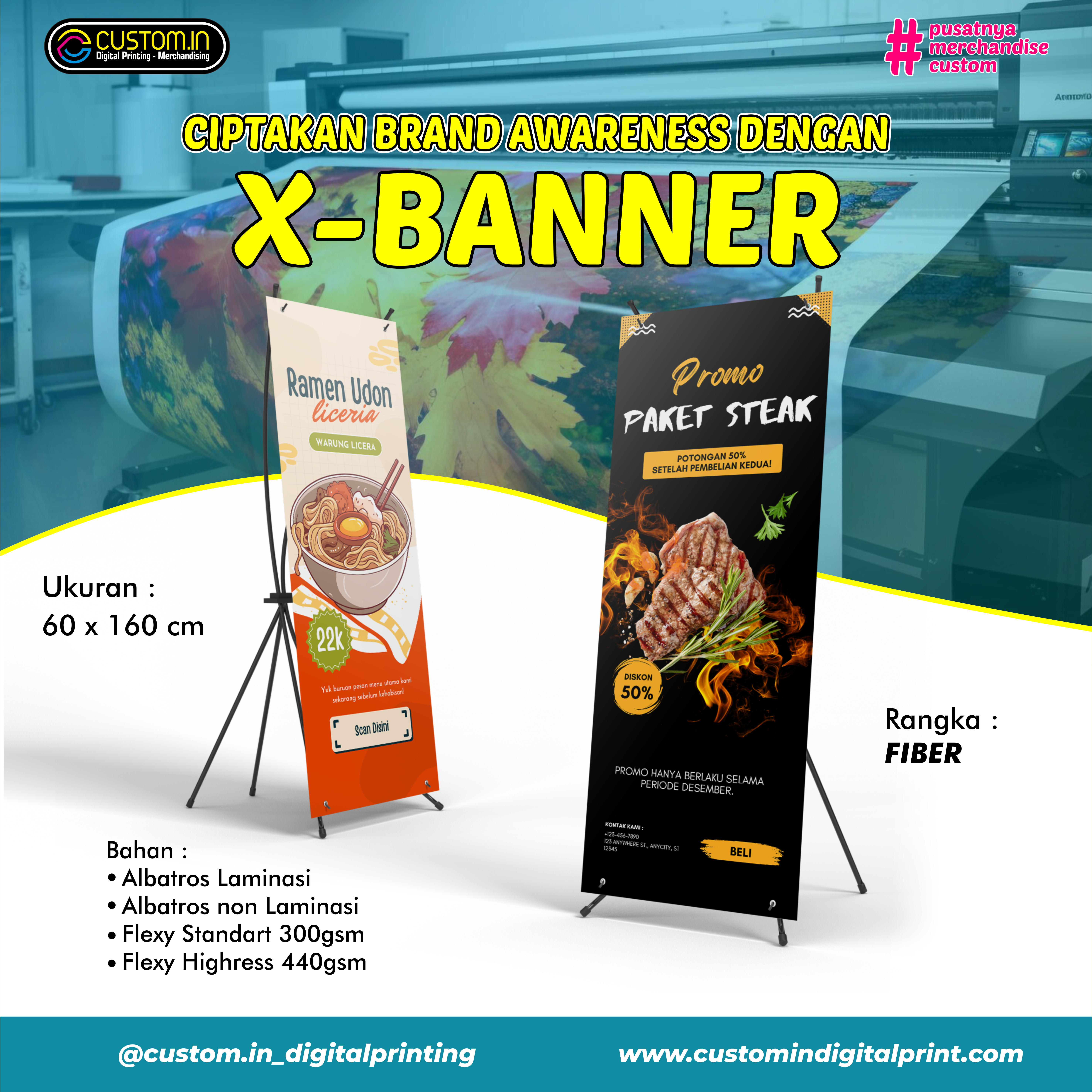 cetak x-banner customin digital printing